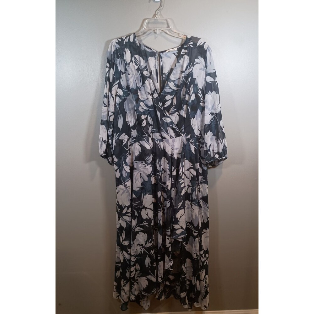 Calvin Klein Womens Floral Print Tank Flowy Beach Faux Wrap Maxi Plus Size 18W